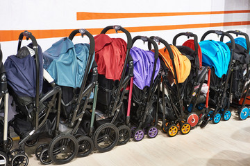 Strollers for children in folded form