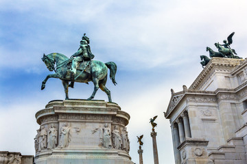 Obraz premium King Statue Tomb of Unknown Victor Emanuele Monument Rome Italy