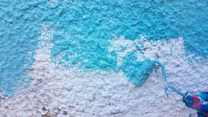 brush paint wall blue rought for background