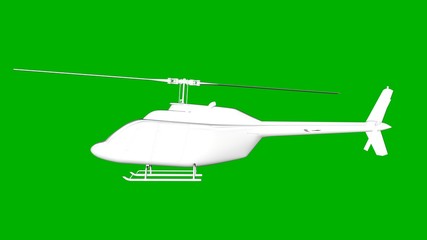 isolated white 3d rendering of a helicopter on a green background