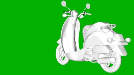 isolated white 3d rendering of a motor on a green background