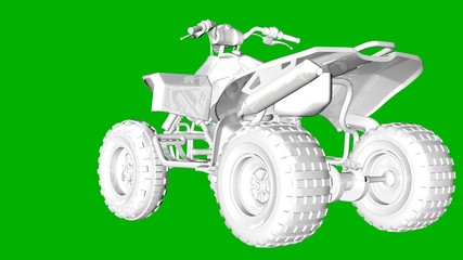 isolated white 3d rendering of a motor on a green background
