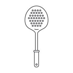frying spoon utensil monochrome silhouette