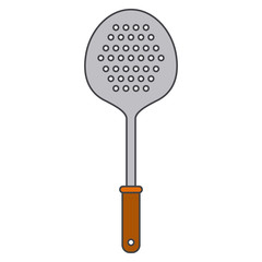 frying spoon utensil colorful silhouette