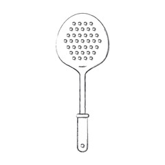 frying spoon utensil monochrome blurred silhouette