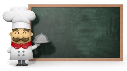 Chef cocinero pizarra - 175763305
