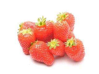  Ripe strawberry on white background