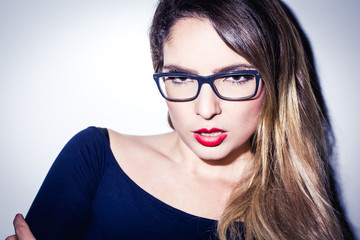Fototapeta premium sexy angry woman with glasses 