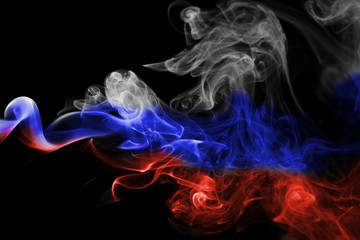 Fototapeta na wymiar Russia national smoke flag
