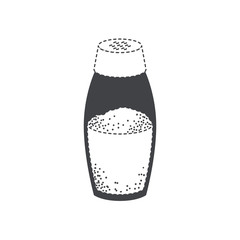 salt container black silhouette and dotted contour