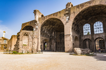 Fototapeta na wymiar The Basilica of Constantine and Maxentius in the Roman Forum