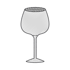 glass of champagne sour colored crayon silhouette