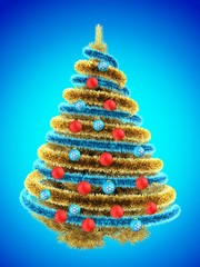 3d tinsel blue