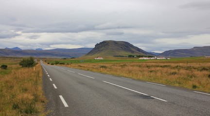 Landscape at the west coast of Iceland. Ring road.