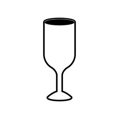 glass wine flat black silhouette