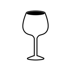 glass of champagne sour black silhouette