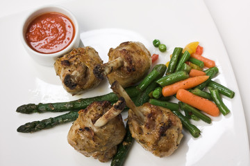 dishes of roast meat