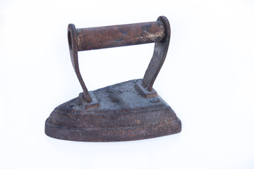 Vintage iron isolated on white background