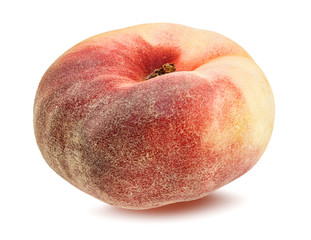 Fresh chinese flat donut peach isolated on white with clipping path