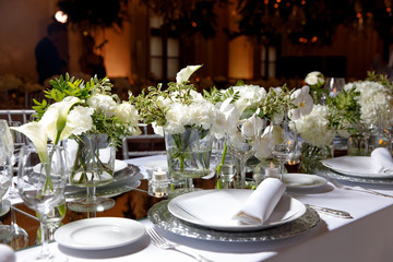 white color flower arrangement