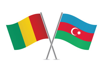 Guinea and Azerbaijan flags.Vector illustration.