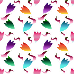 Fototapeta premium pattern con corolle sfumate su sfondo bianco