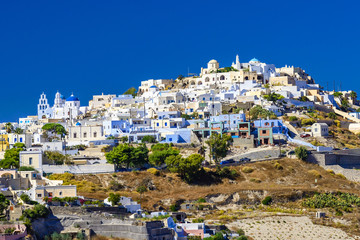Obraz premium Pyrgos Kallistis. Santorini, Cyclades islands. Greece. Tradition