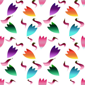 pattern con corolle sfumate su sfondo bianco