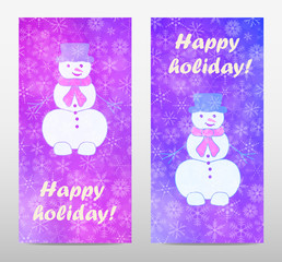 Set banner with snowmen