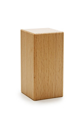 wooden geometric shapes parallelepiped  isolated on a white