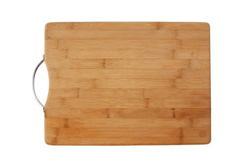 kitchen bamboo cutting board isolated on a white background