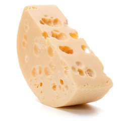 Cheese block isolated on white background cutout