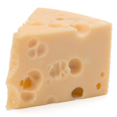 Cheese block isolated on white background cutout