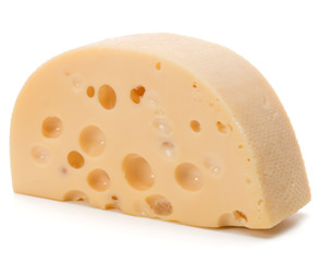 Cheese block isolated on white background cutout