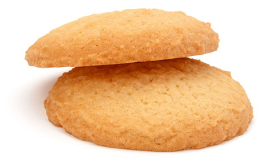 stacked short pastry cookies isolated on white background