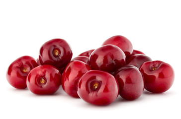 cherry berries pile isolated on white background cutout