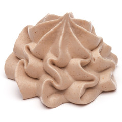 Chocolate cream swirl isolated on white background cutout