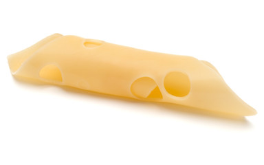 one Cheese slice isolated on white background