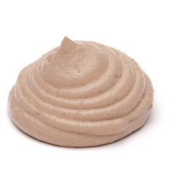 Chocolate cream swirl isolated on white background cutout
