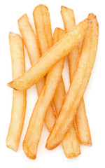 French Fried Potatoes isolated on white background