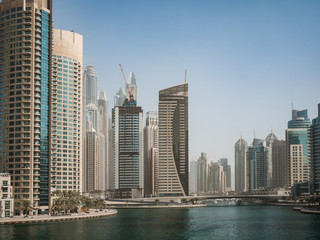 Fototapeta na wymiar Skyscrapers at Dubai Marina, UAE