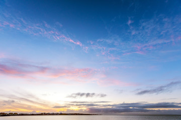 Vanilla clouds, sunset in Iceland.