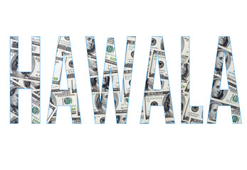 The word hawala on a white background