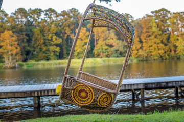 Swing and Tree by the Lake 