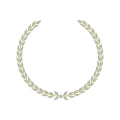 Vector silver Laurel wreath. Label winner, a symbol of victory, triumph and success on a black background. Vector