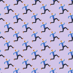 Running runner man marathon seamless pattern jogging fitness training athlete sprint motivation vector illustration.
