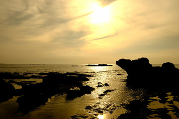 海岸の夕景・荒井浜海岸