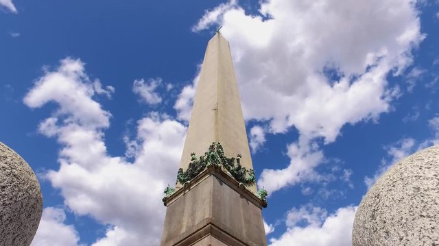 Moving backwards from obelisk in front of Peter's Basilica