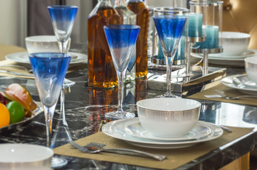 Decorated table.