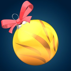 3d orange Christmass ball